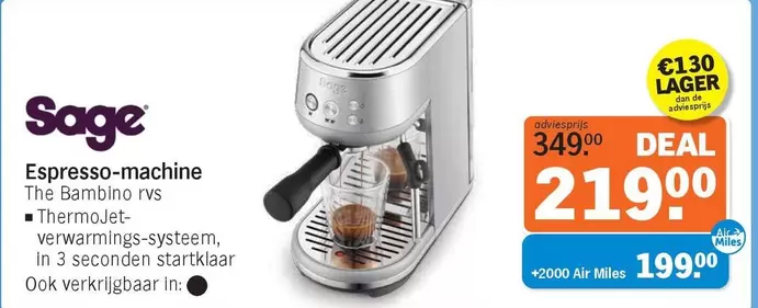 De - Espresso-machine The Bambino rvs