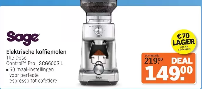 De - Elektrische koffiemolen The Dose Control™ Pro | SCG600SIL