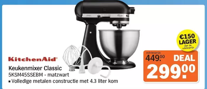 Kitchenaid - Keukenmixer Classic 5KSM45SSEBM