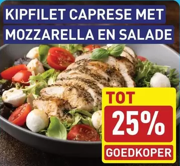 Kipfilet Caprese met Mozzarella en Salade