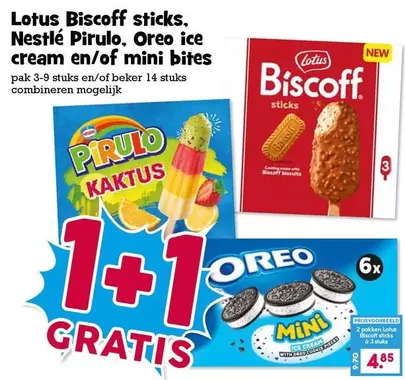Lotus -  Biscoff sticks, Pirulo Kaktus, Oreo ice cream