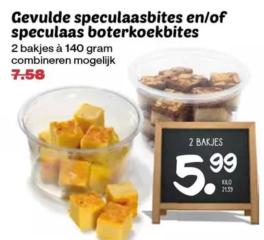 Gevulde speculaasbites en/of speculaas boterkoekbites