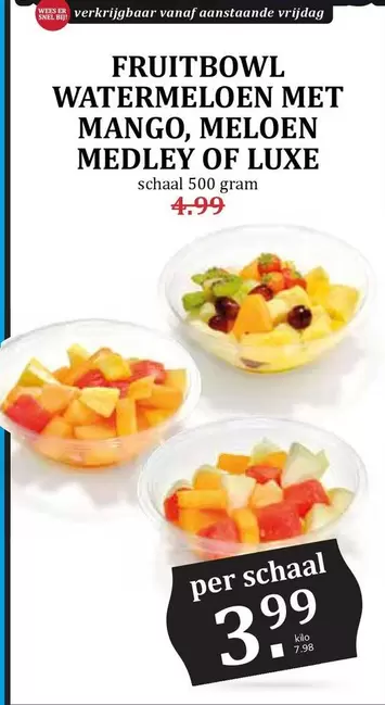 FRUITBOWL WATERMELOEN MET MANGO, MELOEN MEDLEY OF LUXE