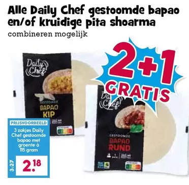 Chef - Daily  gestoomde bapao en/of kruidige pita shoarma