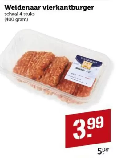 Weidenaar vierkantburger