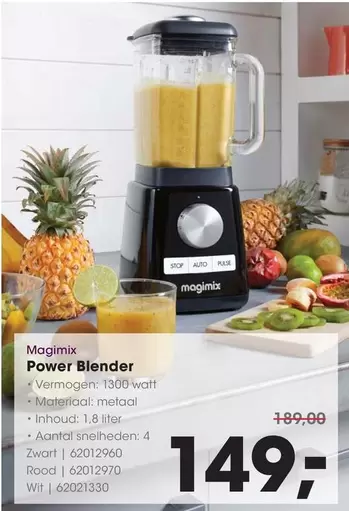 Power Blender | Zwart | 62012960 | Rood | 62012970 | Wit | 62021330