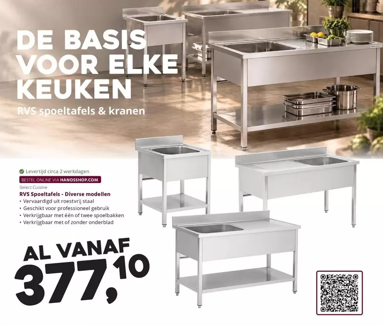 De - RVS spoeltafels & kranen