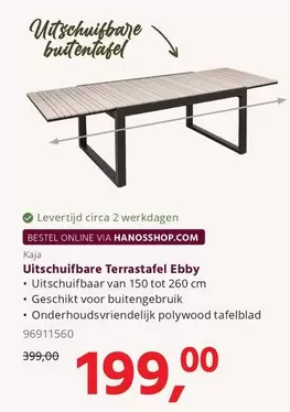 Uitschuifbare Terrastafel Ebby