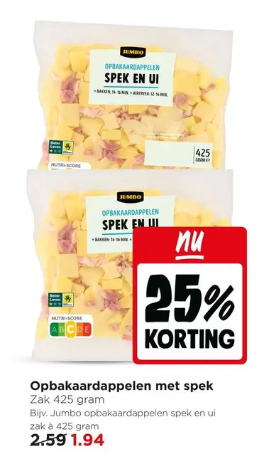 Jumbo - Opbakardappelen met spek