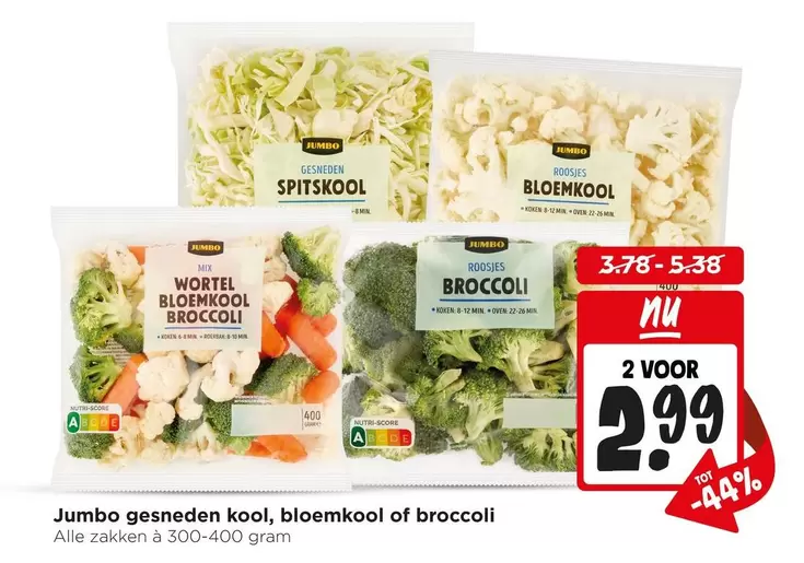 Jumbo -  gesneden kool, bloemkool of broccoli
