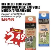 GEITENMELK, BOEREN VOLLE MELK, HALFVOLLE MELK EN/OF KARNEMELK
