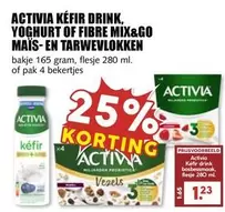 Activia - KÉFIR DRINK, YOGHURT OF FIBRE MIX&GO MAÏS- EN TARWEVLOKKEN