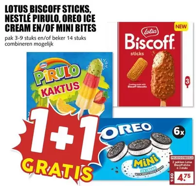 Lotus - LOTUS BISCOFF STICKS, NESTLÉ PIRULO, OREO ICE CREAM EN/OF MINI BITES