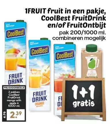 Apple - 1FRUIT fruit in een pakje, FruitDrink en/of FruitOntbijt
