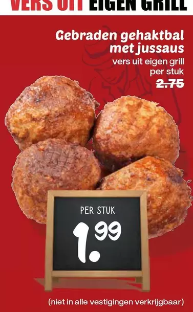 Gebraden gehaktbal met jussaus