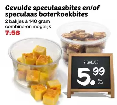 Gevulde speculaasbites en/of speculaas boterkoekbites