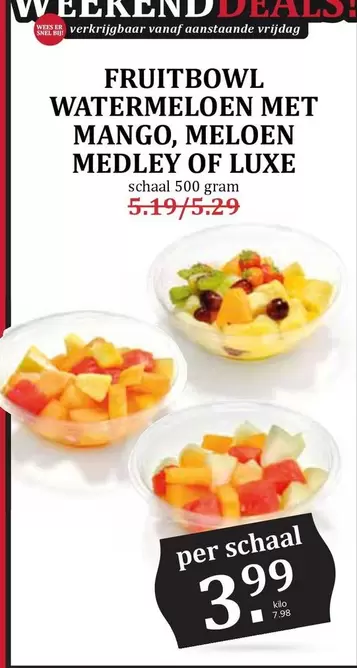 FRUITBOWL WATERMELOEN MET MANGO, MELOEN MEDLEY OF LUXE