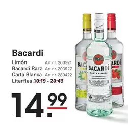 Bacardi - Limón,  Razz, Carta Blanca Liter-Fles 19.19 - 20.49