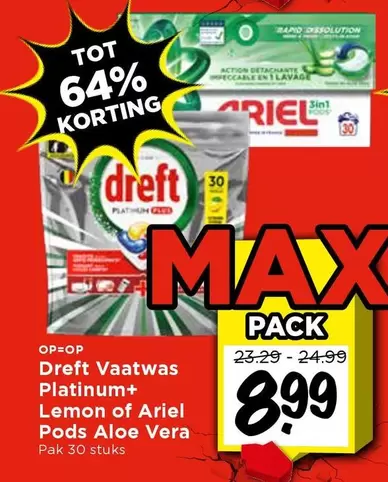 Ariel - Dresft Vaatwas Platinum+ Lemon of  Pods Aloe Vera